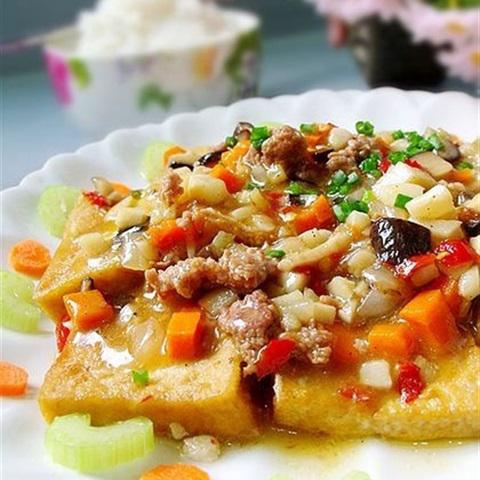 Cách làm đậu hũ chiên sốt thịt băm