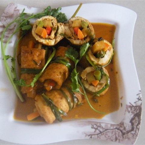 Cách làm đậu hũ cuộn rau củ