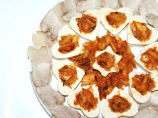 Đậu hủ hấp nhồi kim chi