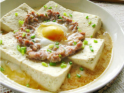 Đậu hũ hấp trứng thịt