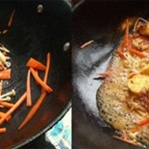 Cách làm đậu hũ Nhật sốt nấm kim châm