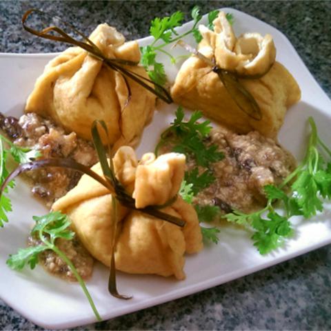 Cách làm đậu hũ nhồi nấm chay