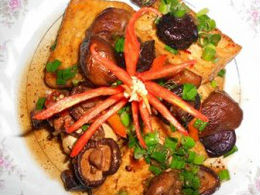 Đậu hũ om nấm hương