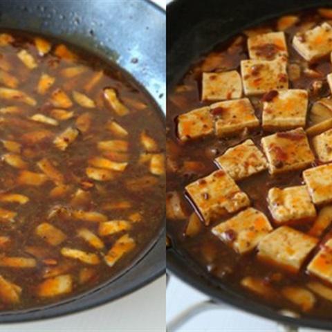 Cách làm đậu hũ sốt nấm cay