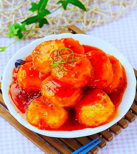 Đậu hũ trứng sốt chua ngọt