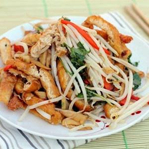 Cách làm đậu hũ xào giá đỗ