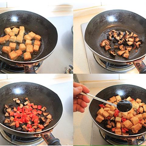 Cách làm đậu hũ xào nấm ớt