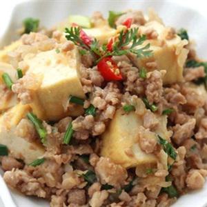 Cách làm đậu hũ xào thịt bằm