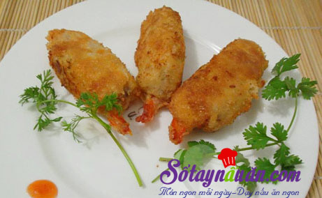 Đậu phụ bao tôm chiên giòn ngon ngon