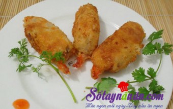 Đậu phụ bao tôm chiên giòn ngon ngon