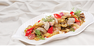 Dồi trường xào cải chua