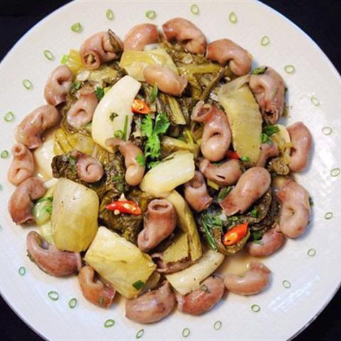 Cách làm dưa cải chua xào bao tử cá