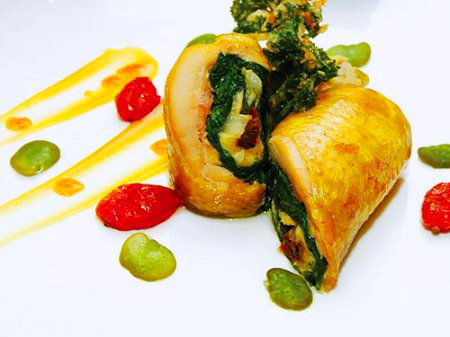 Đùi gà cuộn bó xôi