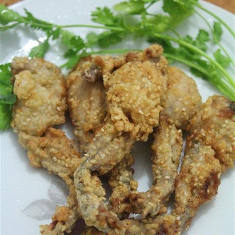 Cách làm ếch tẩm mè chiên