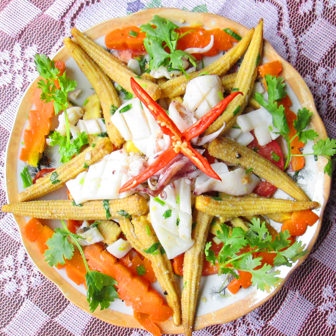 ẾCH XÀO BÔNG HẸ