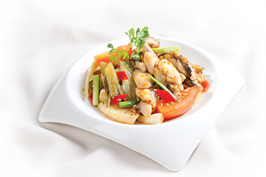 Ếch xào cải chua