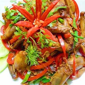 Cách làm ếch xào ớt sả