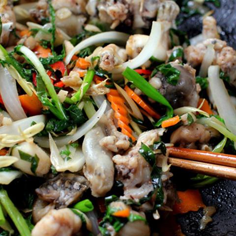 Cách làm ếch xào thập cẩm