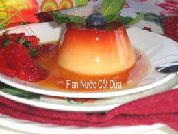 Flan nước cốt dừa hấp cách thủy
