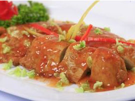 Gà chay chiên sốt xí muội