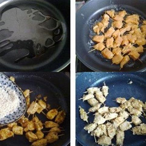 Cách làm gà chiên mè vị cà ri