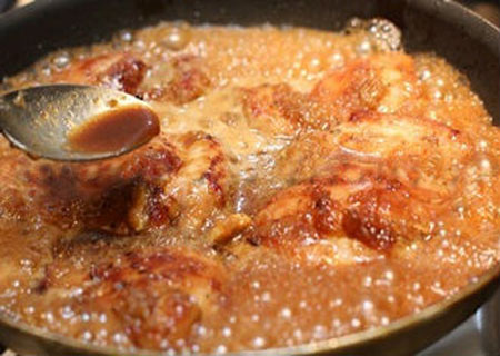 Gà chiên nước táo