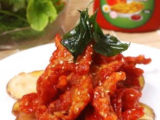 Gà chiên vị Hàn sốt tương cà