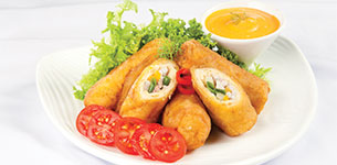 Gà cuộn khoai chiên giòn