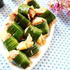 Cách làm gà cuốn lá dứa chiên