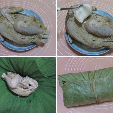 Cách làm gà gói lá sen