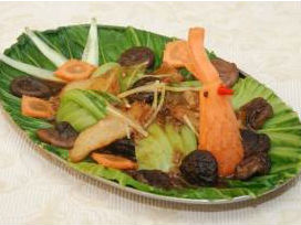 Gà hấp cải bẹ xanh