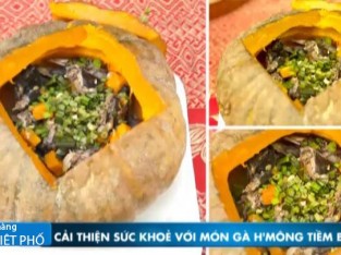 Gà H’mông tiềm bí đỏ