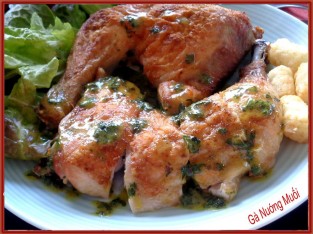 Gà nướng muối đơn giản mà ngon