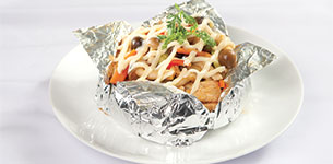 Gà nướng nấm linh chi