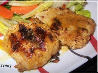 Gà nướng sốt mù tạt