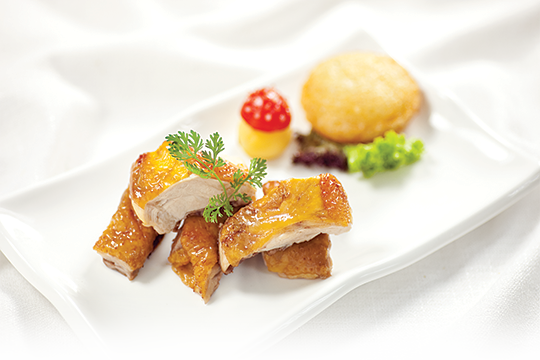 Gà quay xôi chiên phồng