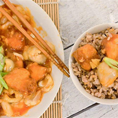 Cách làm gà rán om vải