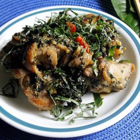Cách làm gà rang lá lốt