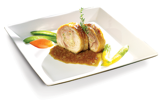 Gà tây cuộn hạt sen