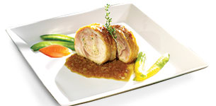 Gà tây cuộn hạt sen