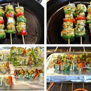 Cách làm gà xiên nướng rau củ