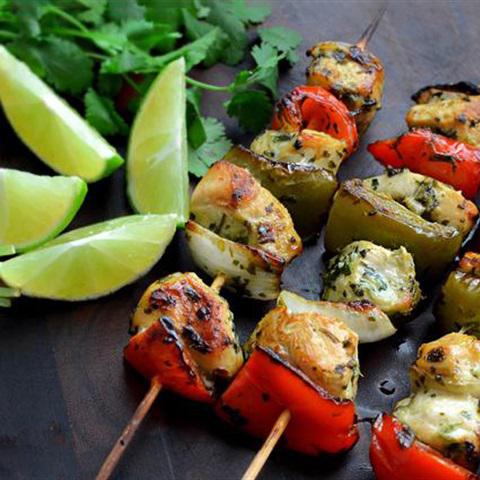 Cách làm gà xiên nướng rau củ