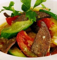 Gan heo xào chua ngọt