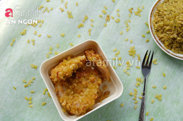 Giòn thơm hấp dẫn món thịt heo chiên cốm