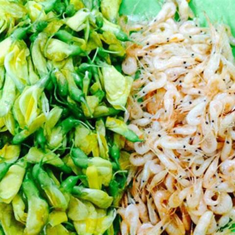 Cách làm gỏi bông điên điển trộn tép