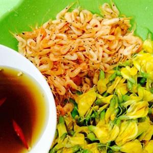 Cách làm gỏi bông điên điển trộn tép