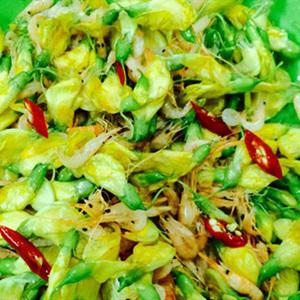 Cách làm gỏi bông điên điển trộn tép