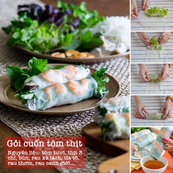Gỏi cuốn tôm thịt hấp dẫn