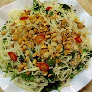 Cách làm gỏi đu đủ rau kinh giới