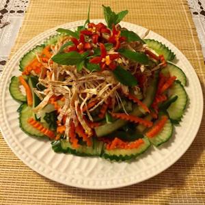 Cách làm gỏi dưa leo khô mực